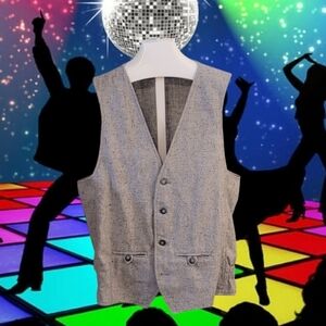 Vintage 70s Disco Era Gray Vest